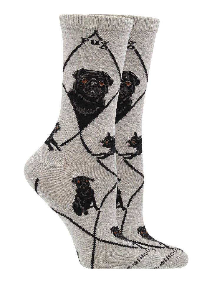 Wheel House Designs socks Gray / Medium Pug Socks for Women | Perfect Dog Lovers Gift