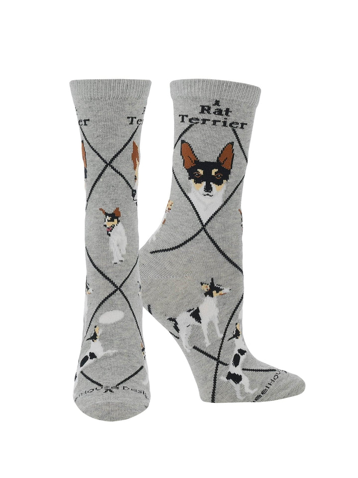 Wheel House Designs socks Gray / Medium Rat Terrier Socks Perfect Dog Lovers Gift