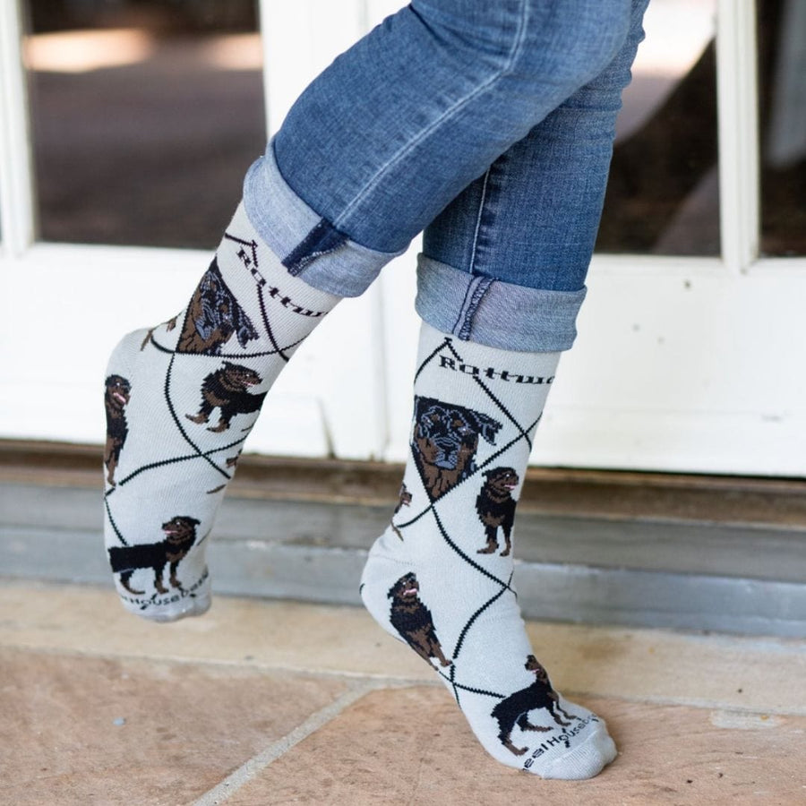 Wheel House Designs socks Gray / Medium Rottweiler Socks Perfect Dog Lovers Gift