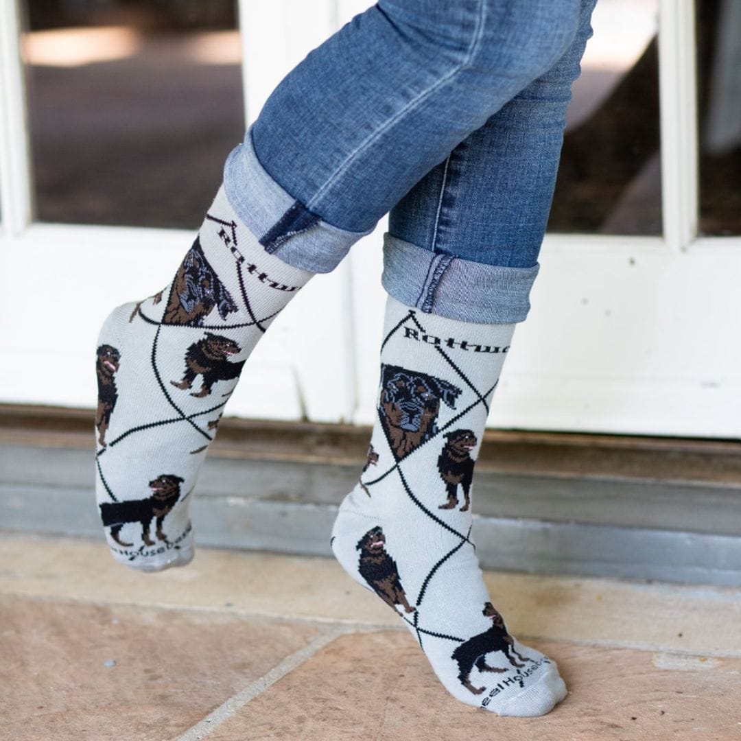 Wheel House Designs socks Gray / Medium Rottweiler Socks Perfect Dog Lovers Gift