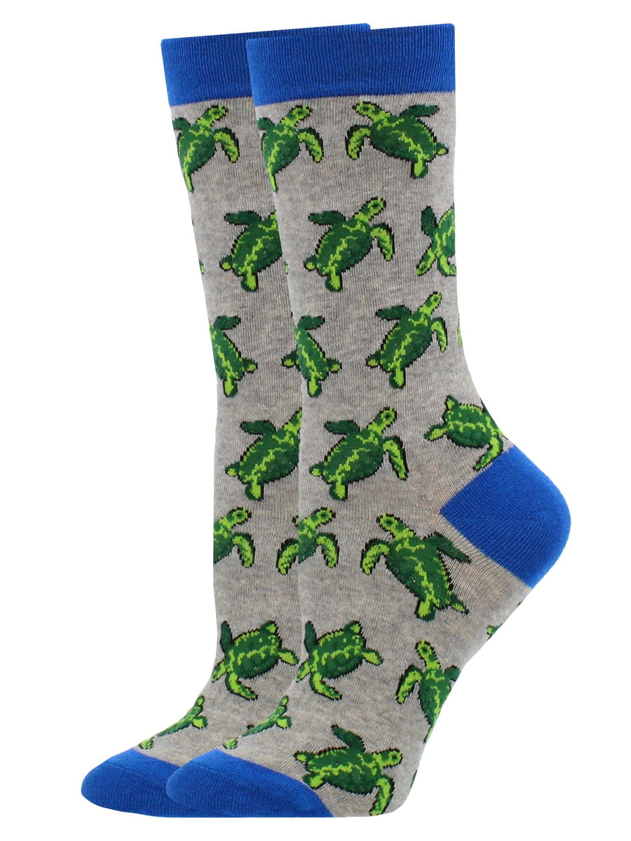 Wheel House Designs socks Gray / Medium Sea Turtle Socks Perfect Sea Turtle Lovers Gift