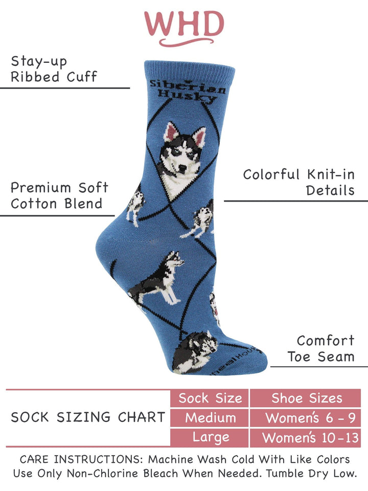 Wheel House Designs socks Gray / Medium Siberian Husky Socks for Women | Perfect Dog Lovers Gift