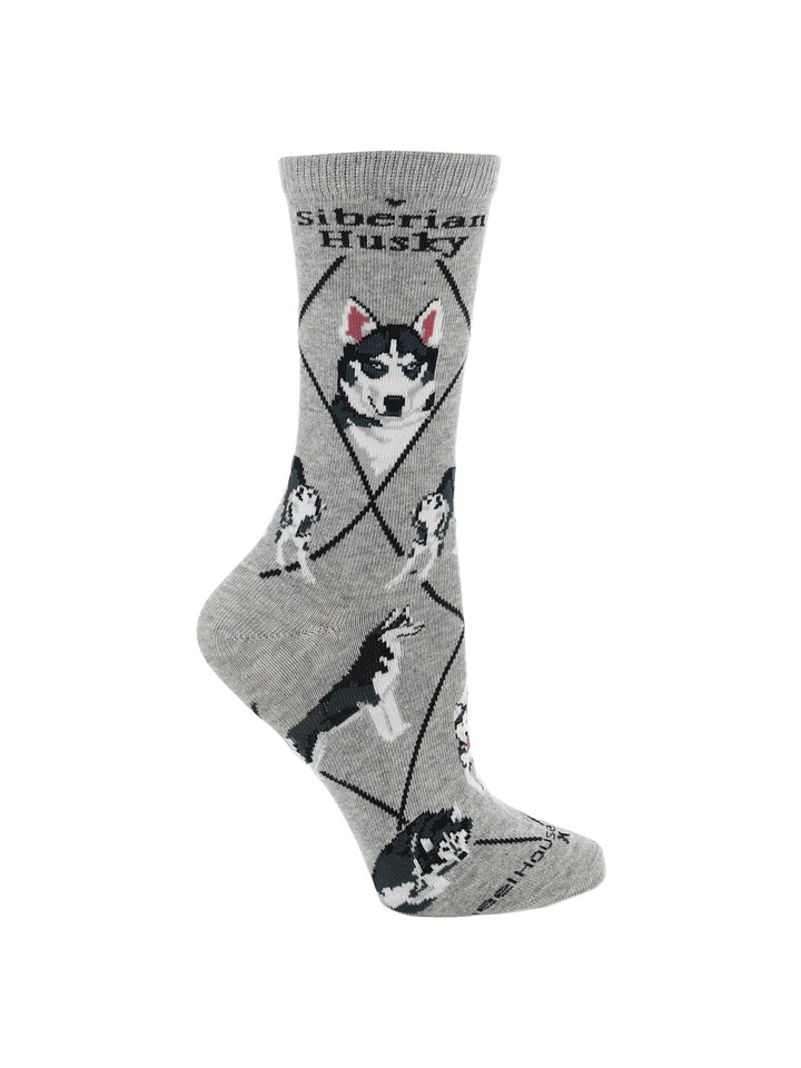 Wheel House Designs socks Gray / Medium Siberian Husky Socks for Women | Perfect Dog Lovers Gift