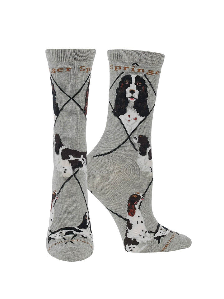 Wheel House Designs socks Gray / Medium Springer Spaniel Socks Perfect Dog Lovers Gift