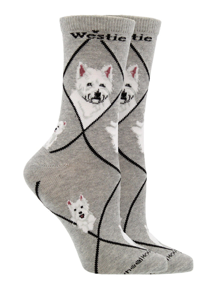Wheel House Designs socks Gray / Medium Westie Socks for Women | Perfect Dog Lovers Gift