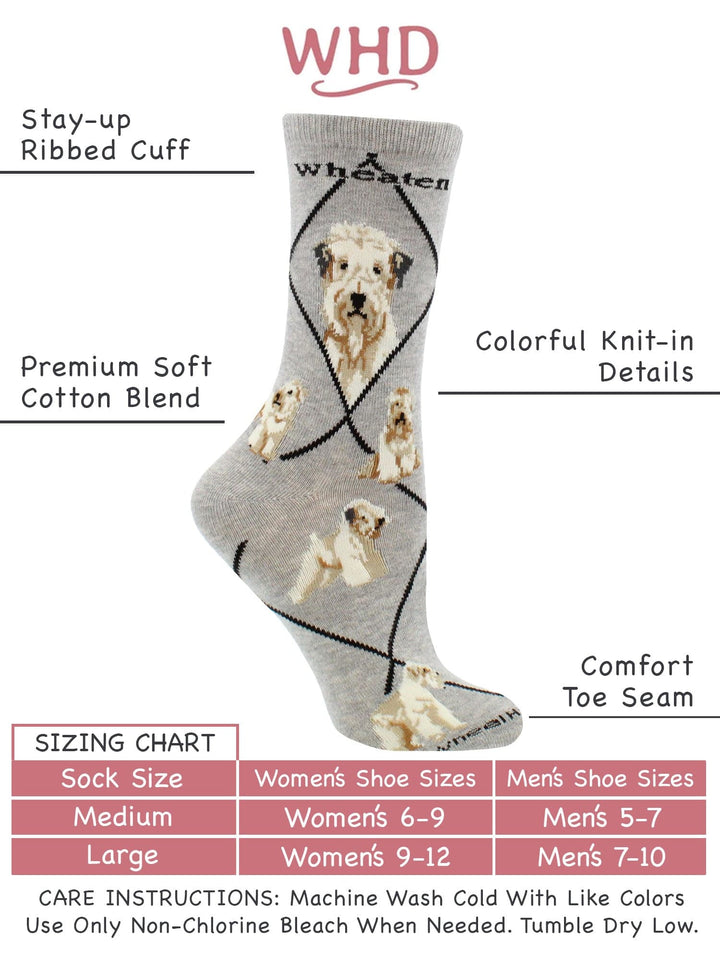 Wheel House Designs socks Gray / Medium Wheaten Terrier Socks Perfect Dog Lovers Gift