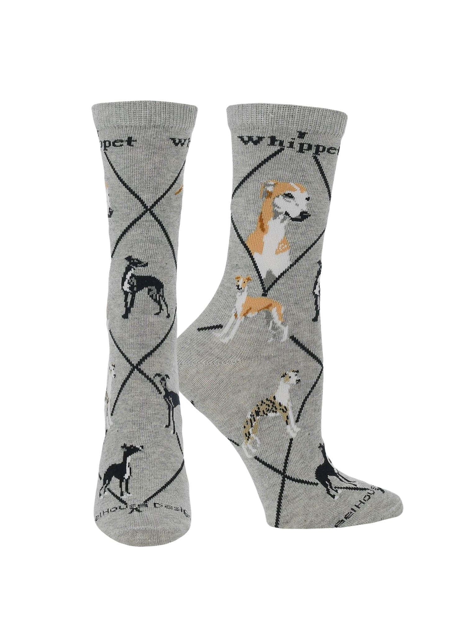 Wheel House Designs socks Gray / Medium Whippet Socks Perfect Dog Lovers Gift