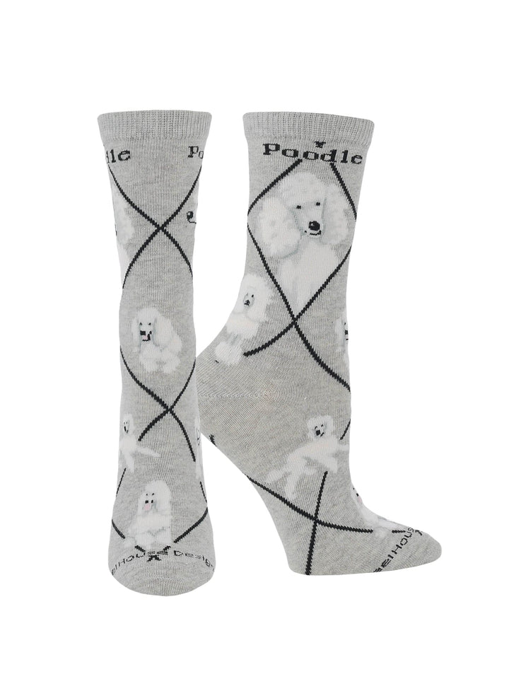 Wheel House Designs socks Gray / Medium White Poodle Socks Perfect Dog Lovers Gift