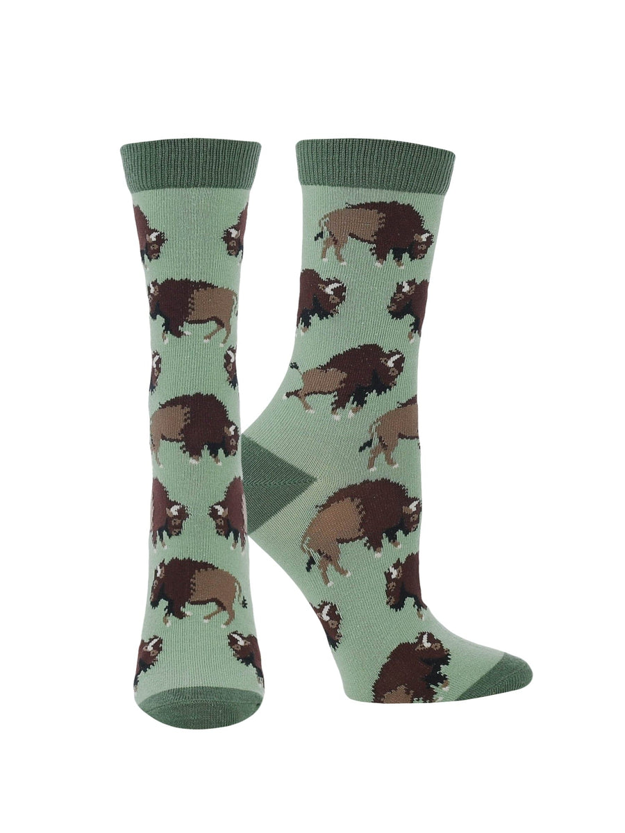 Wheel House Designs socks Green / Medium Buffalo Socks Perfect Animal Lovers Gift