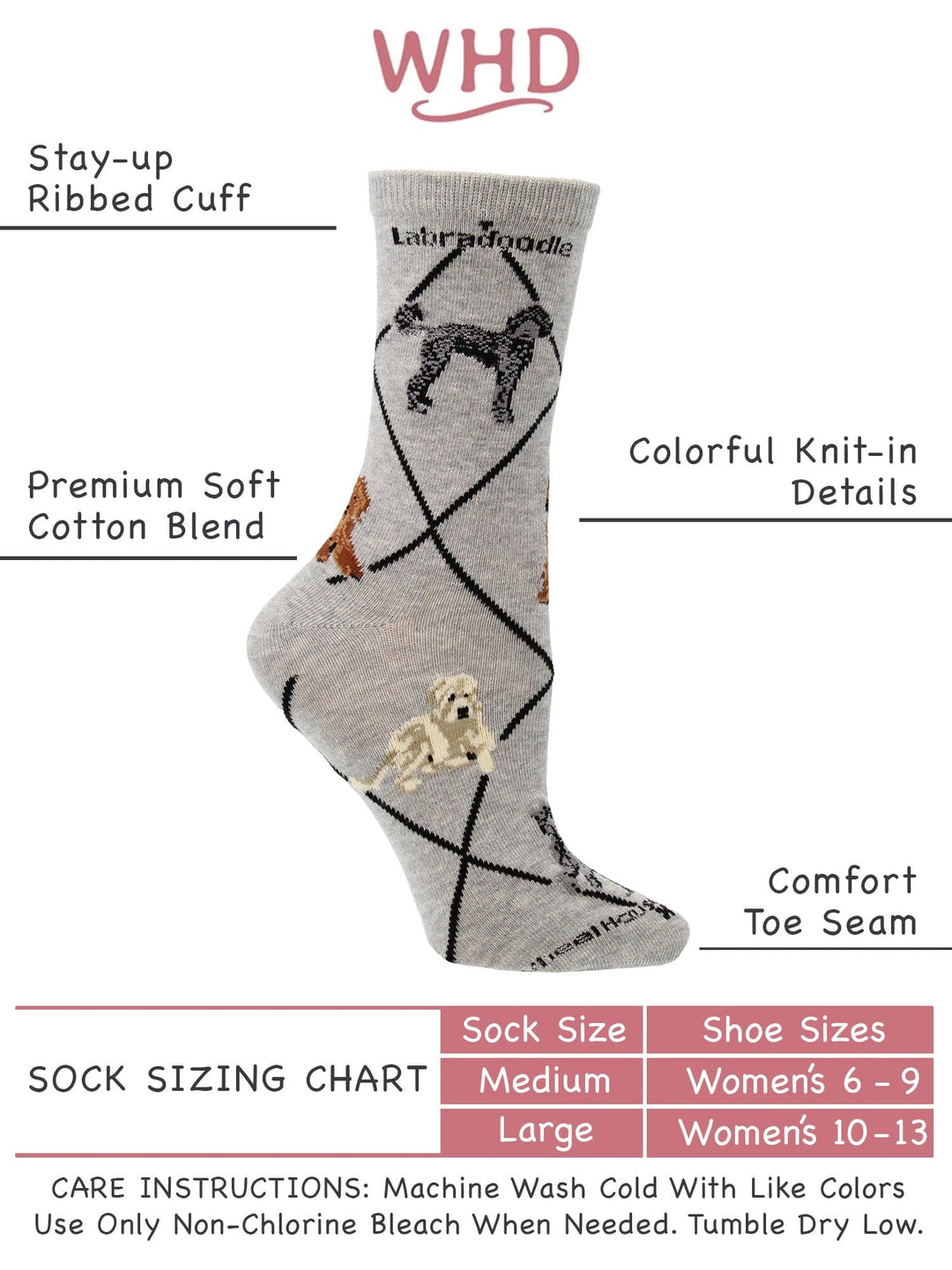 Wheel House Designs socks Labradoodle Socks for Women and Men | Perfect Dog Lovers Gift