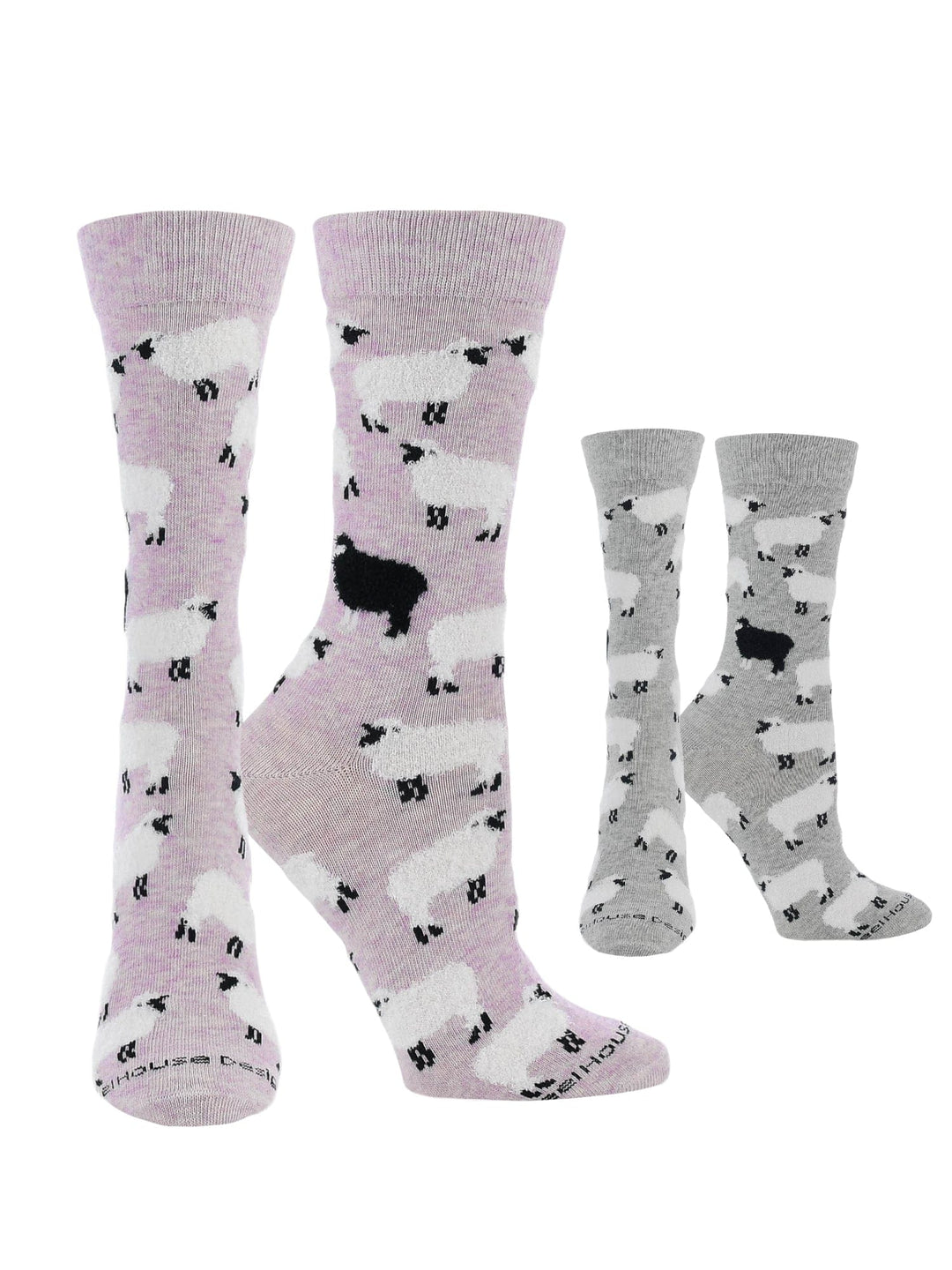 Wheel House Designs socks Lavender Heather/Gray Heather / Medium WHD Fuzzy Sheep Socks | Gifts for Sheep Lovers | 1-Pack/2-Pack
