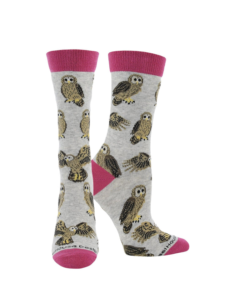 Wheel House Designs socks Light Gray / Large Owl Socks Perfect Bird Lovers Gift