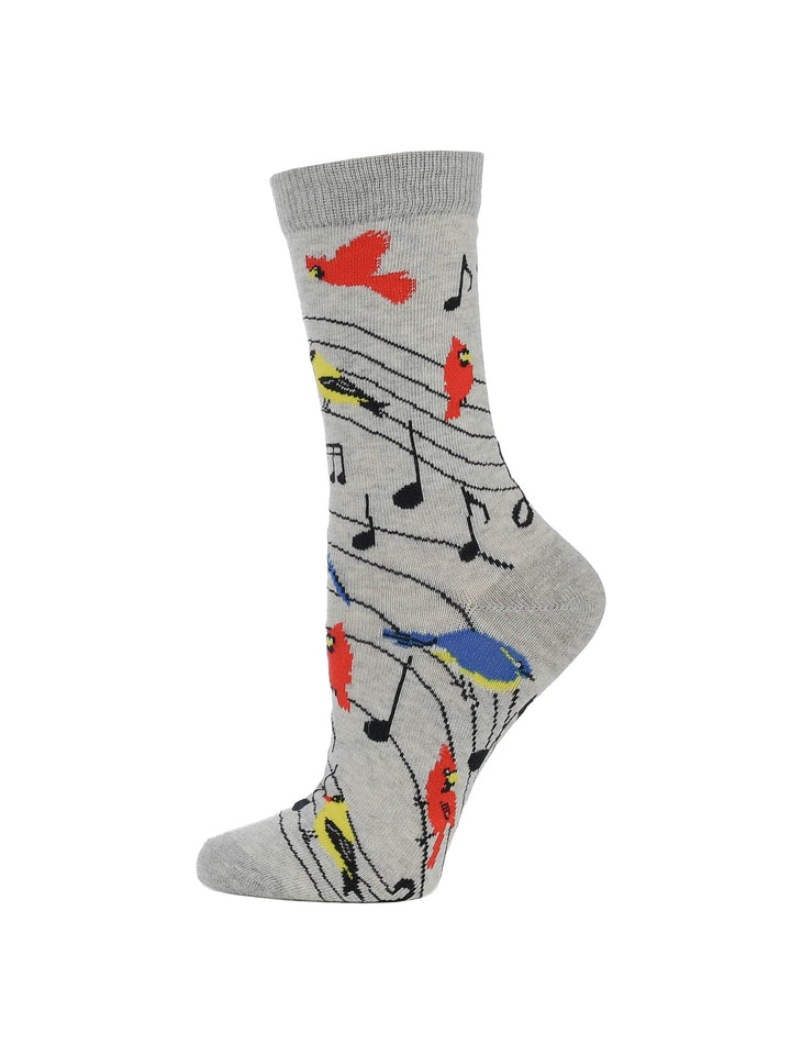 Wheel House Designs socks Light Gray / Medium Bird Song Socks Perfect Bird Lovers Gift