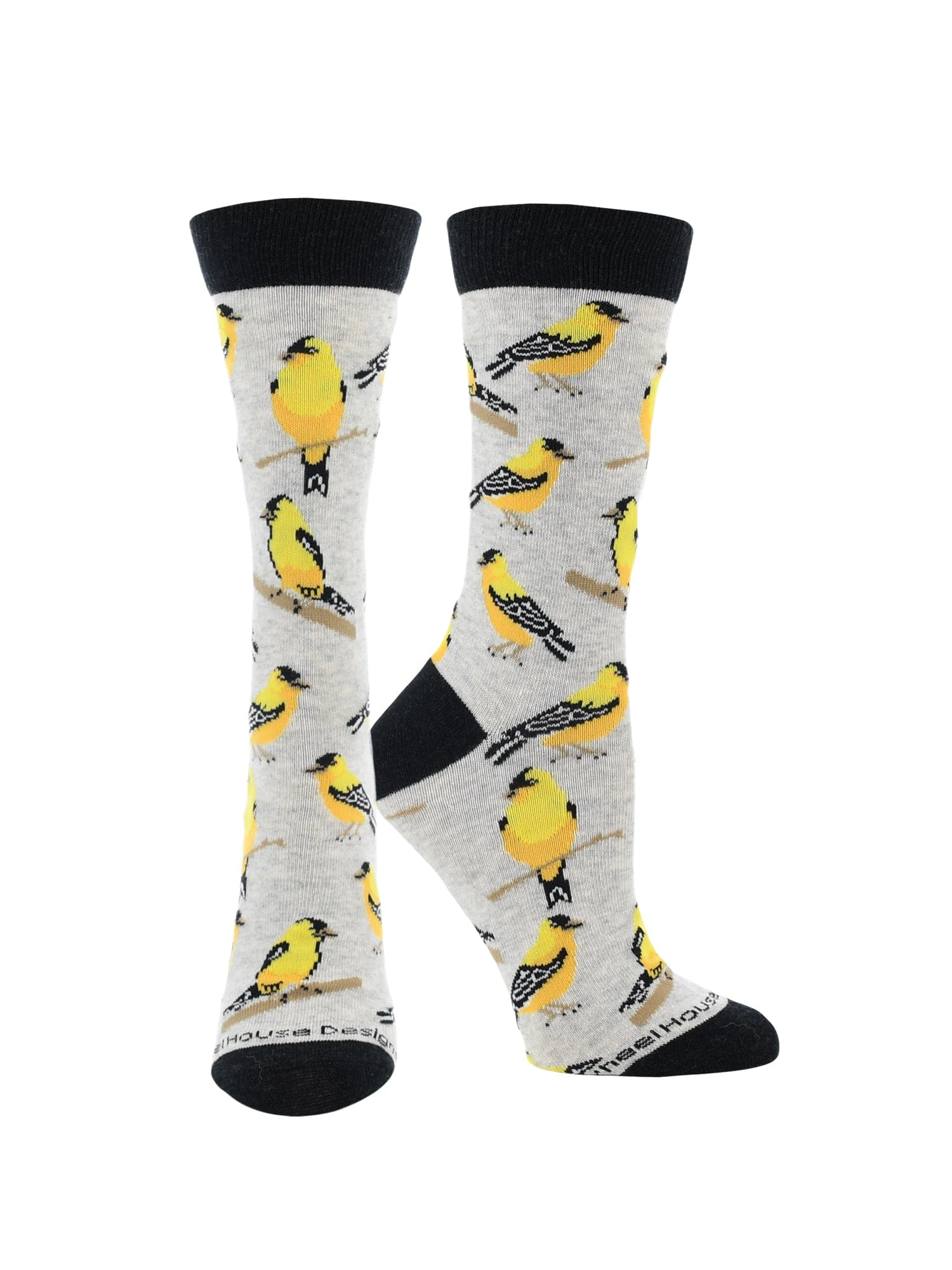 Wheel House Designs socks Light Gray / Medium Goldfinch Socks Perfect Bird Lovers Gift
