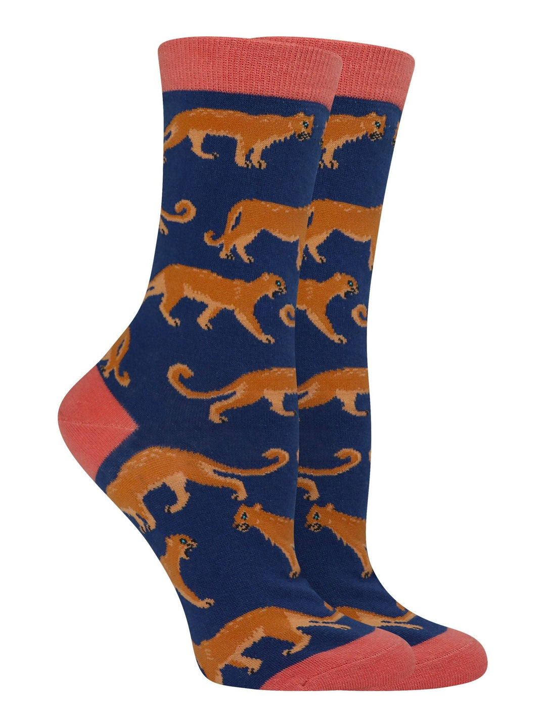 Wheel House Designs socks Navy / Medium Mountain Lion Socks Perfect Animal Lovers Gift