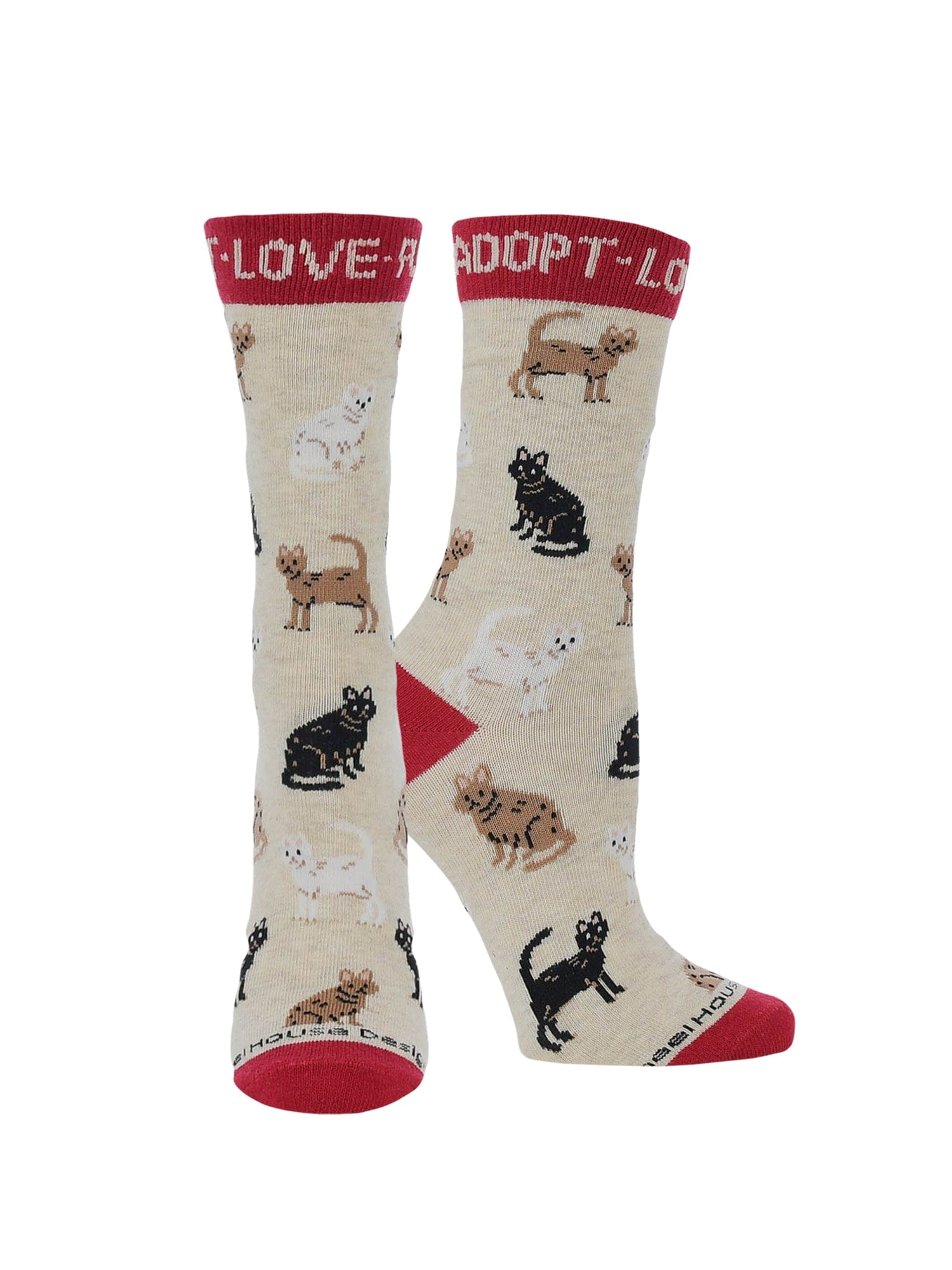Wheel House Designs socks Oatmeal / Medium Adopt a Cat Socks Perfect Cat Lovers Gift