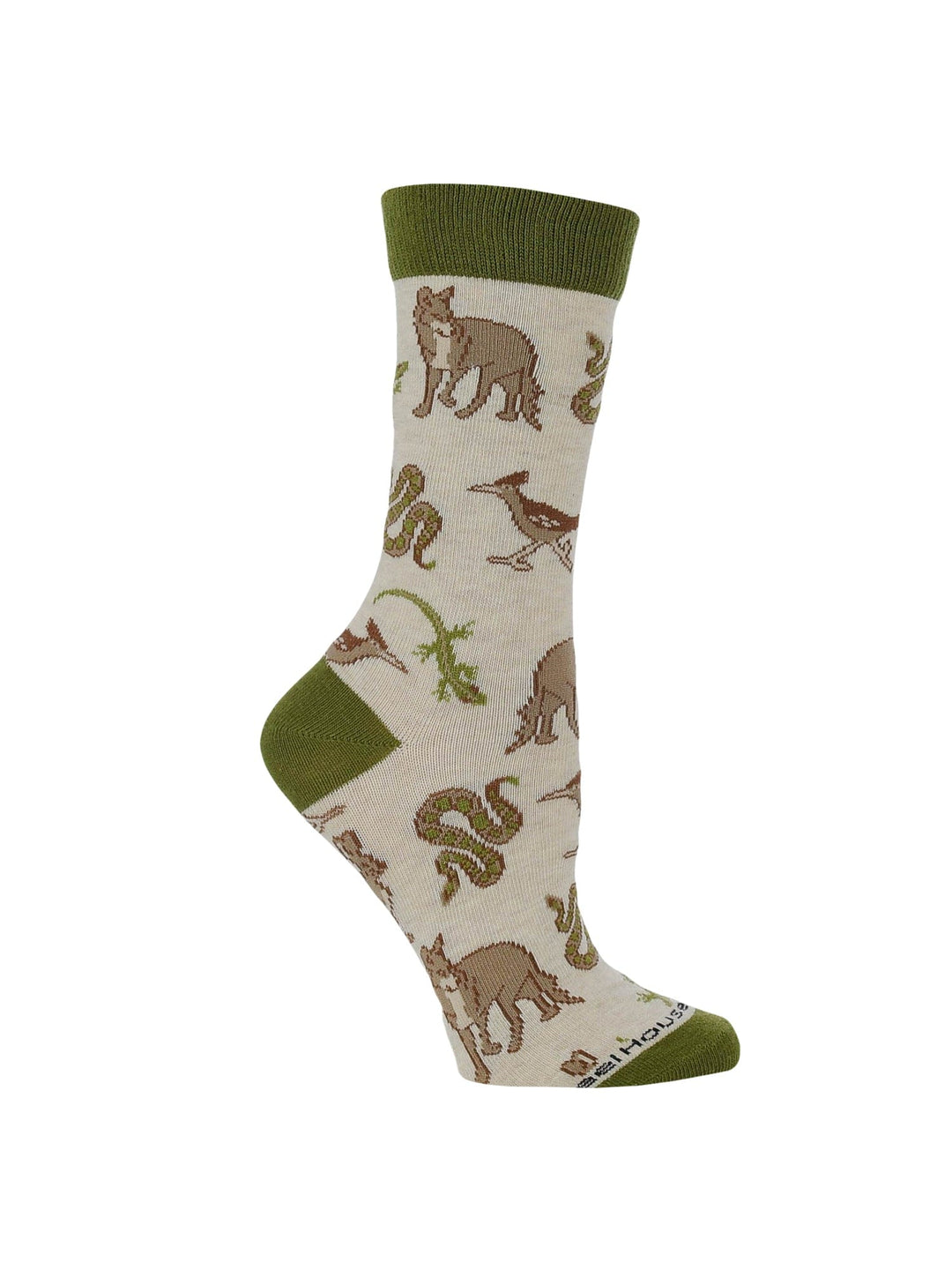 Wheel House Designs socks Oatmeal / Medium Desert Animal Crew Socks for Women Coyote Gecko and Roadrunner Socks