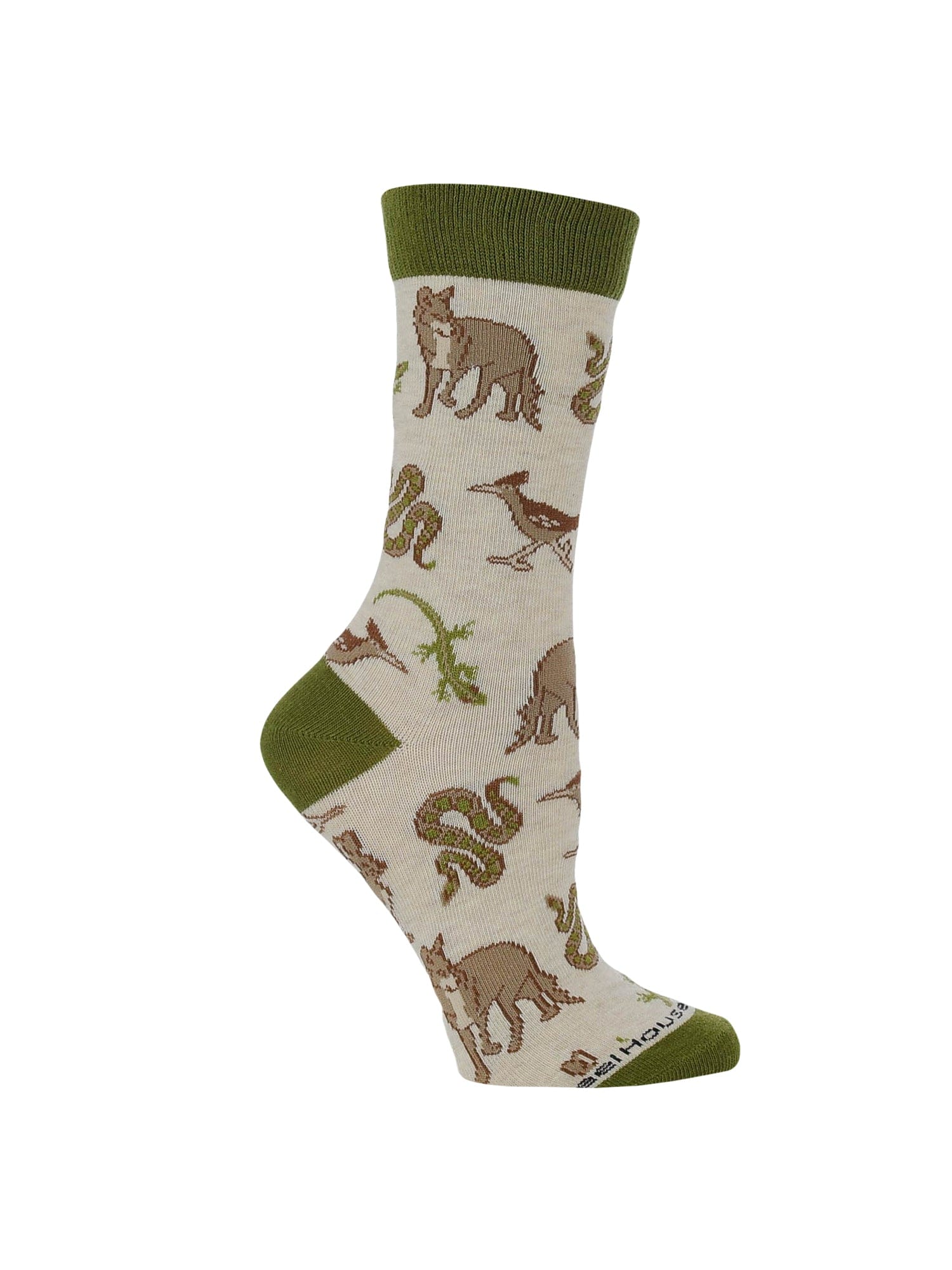Wheel House Designs socks Oatmeal / Medium Desert Animal Crew Socks for Women Coyote Gecko and Roadrunner Socks