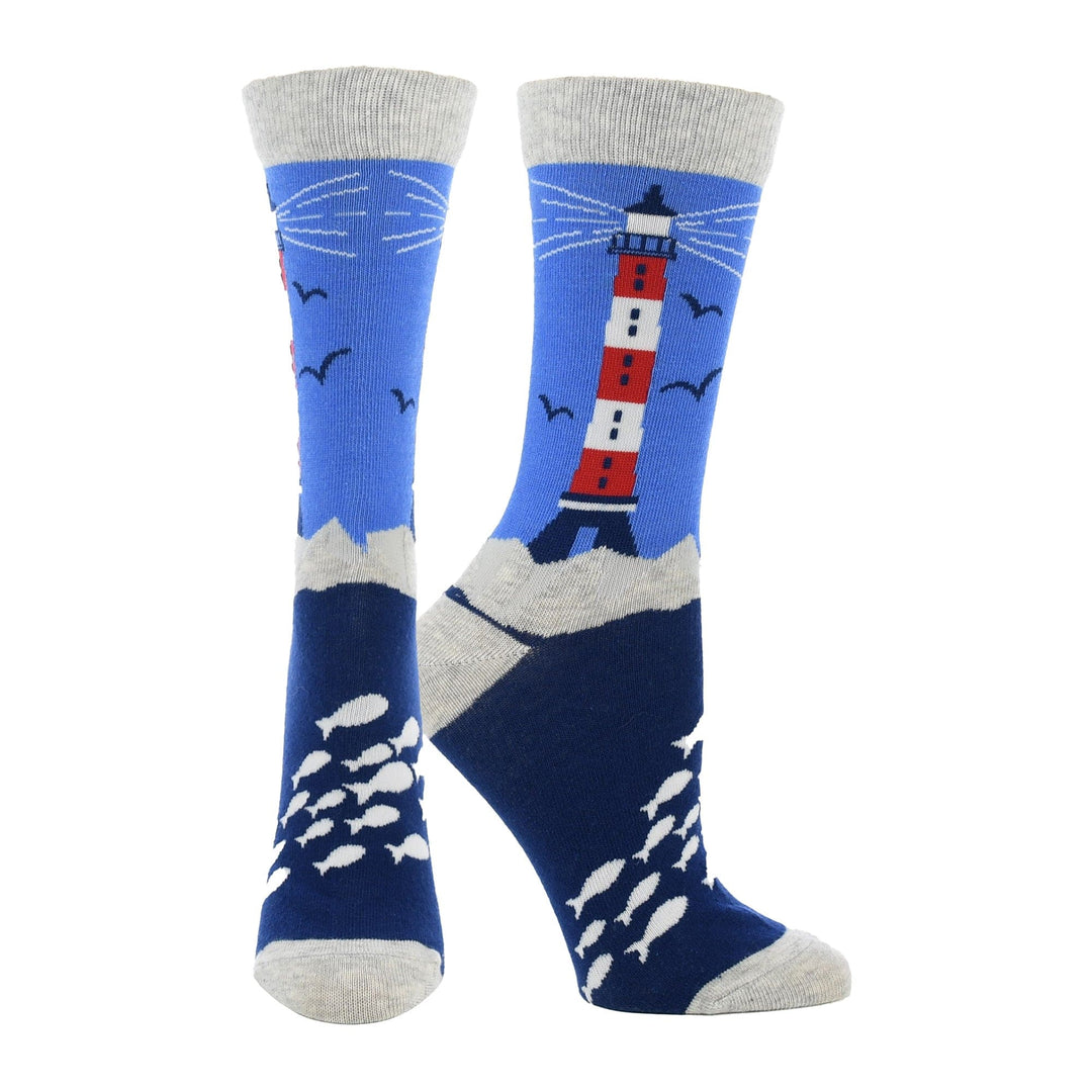 Wheel House Designs socks Oatmeal / Medium Lighthouse Socks for Perfect Ocean Lovers Gift