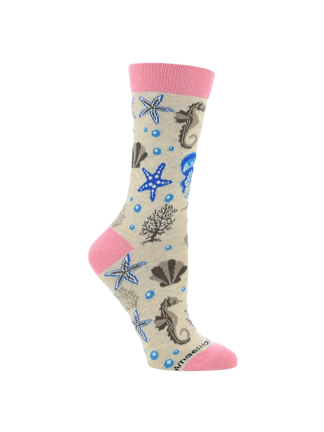 Wheel House Designs socks Oatmeal / Medium Ocean Socks for Women with Jellyfish Seahorses Starfish