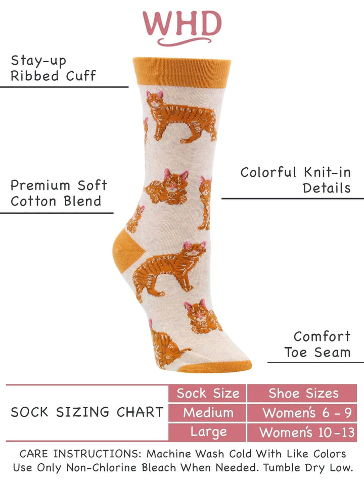 Wheel House Designs socks Oatmeal / Medium Orange Tabby Cat Socks Perfect Cat Lovers Gift