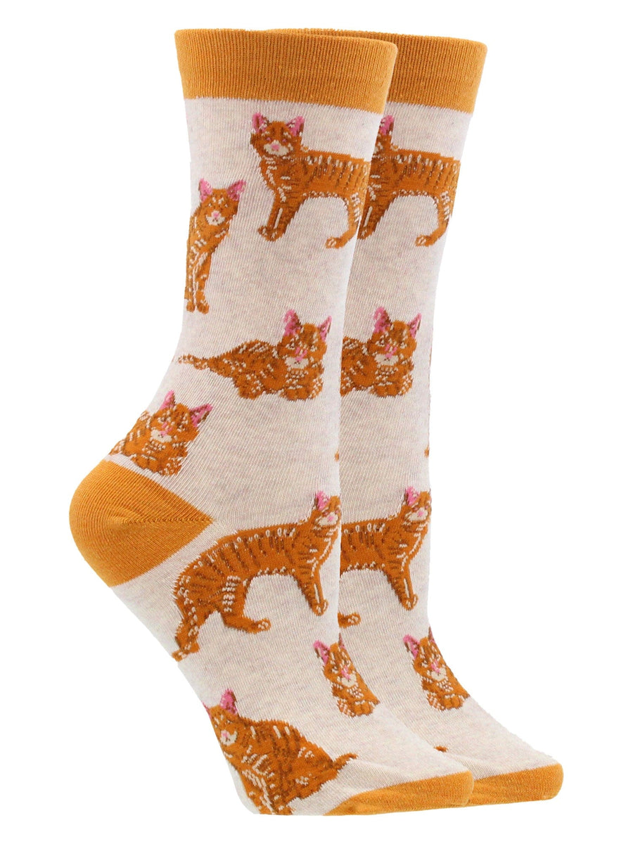 Wheel House Designs socks Oatmeal / Medium Orange Tabby Cat Socks Perfect Cat Lovers Gift