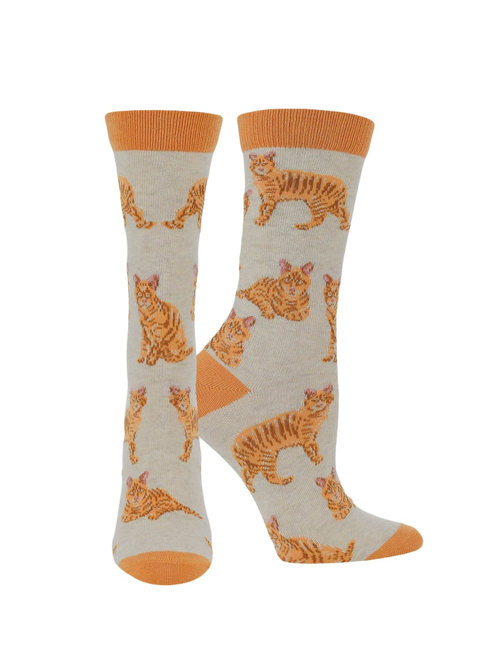Wheel House Designs socks Oatmeal / Medium Orange Tabby Cat Socks Perfect Cat Lovers Gift
