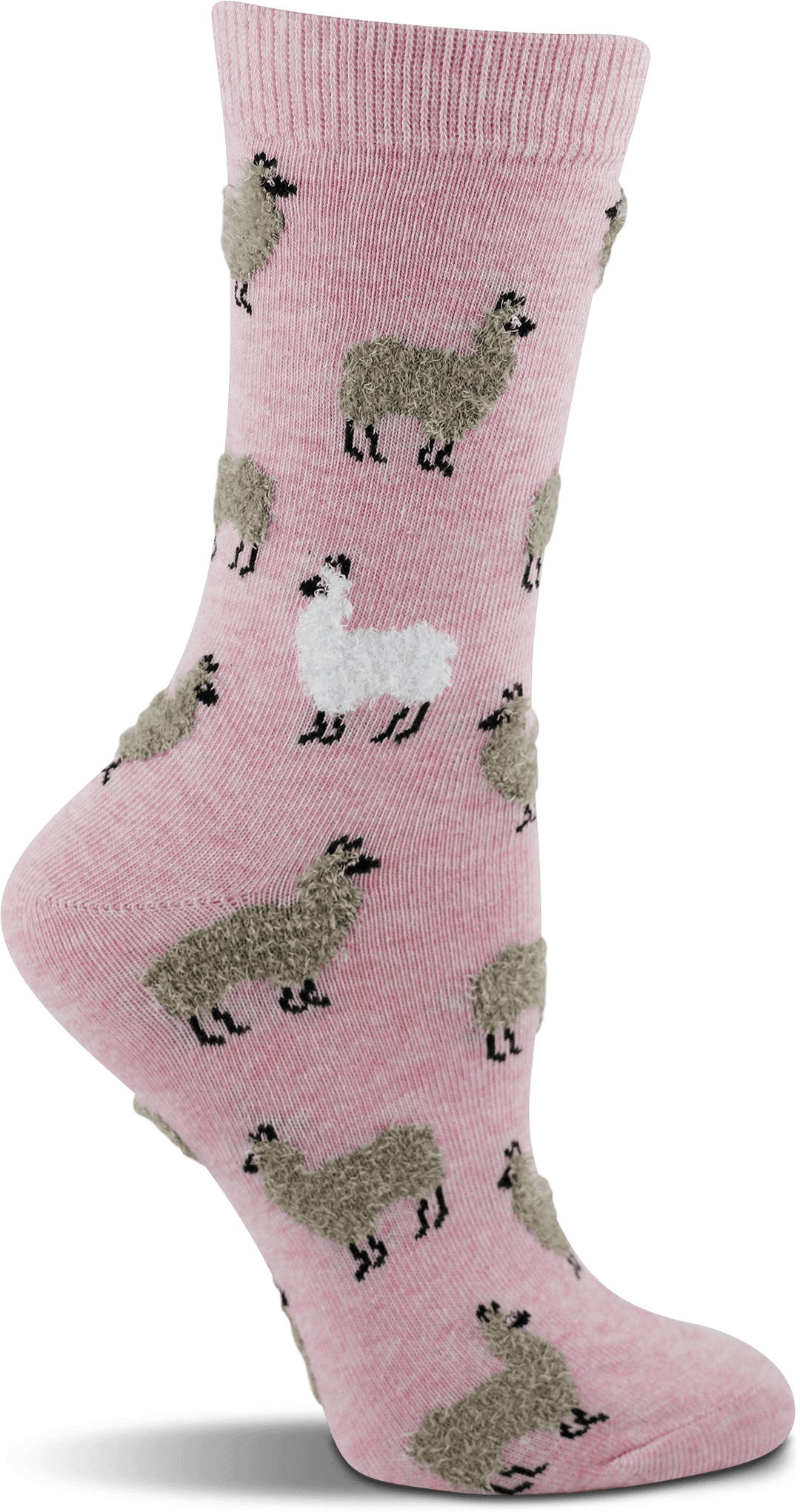 Wheel House Designs socks Pink Heather / Medium WHD Cute Fuzzy Llama Socks for Women