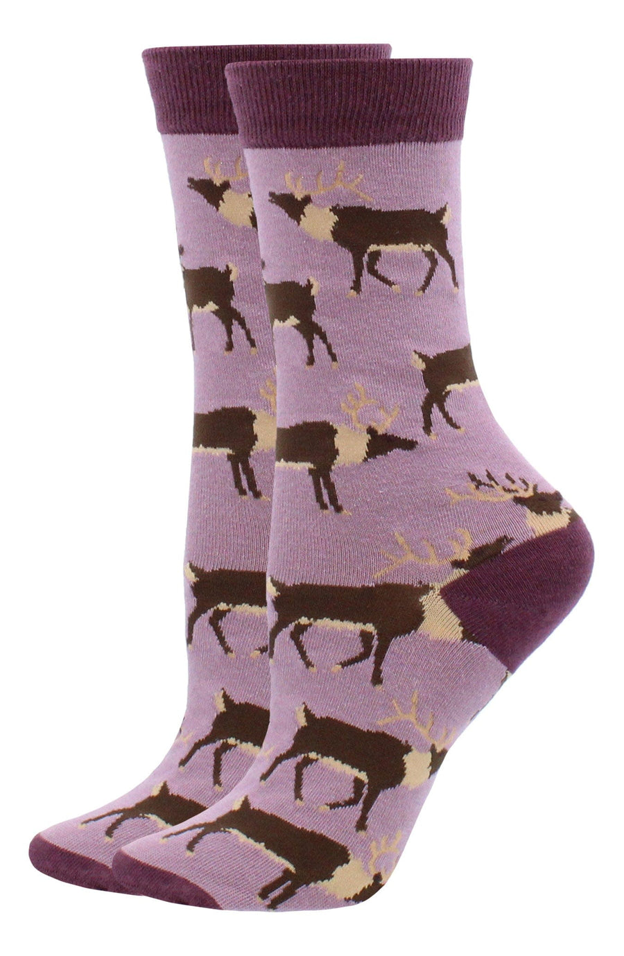 Wheel House Designs socks Purple / Medium Elk Socks Perfect Animal Lovers Gift