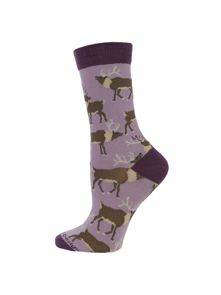Wheel House Designs socks Purple / Medium Elk Socks Perfect Animal Lovers Gift