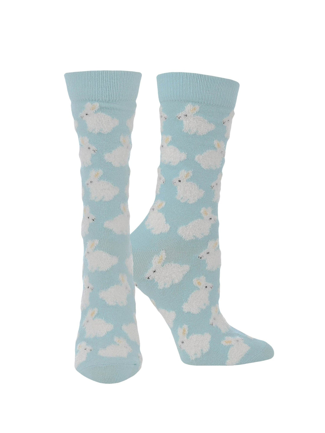 Wheel House Designs socks Soft Blue / Medium Cute Fuzzy Bunny Socks for Women | Fuzzy Bunny Rabbit Crew Socks