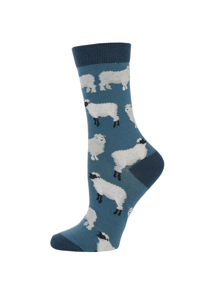 Wheel House Designs socks Teal/Charcoal / Medium WHD Sheep Socks | Socks with Sheep on them|1-Pack/2-Pack