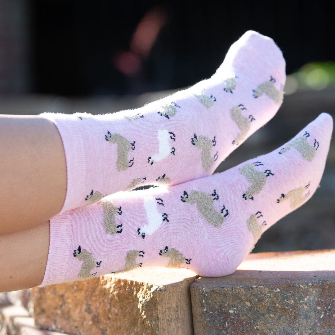 Wheel House Designs socks WHD Cute Fuzzy Llama Socks for Women